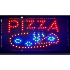 INSEGNA LUMINOSA A LED CON SCRITTA PIZZA PER PIZZERIA RISTORANTE BAR VETRINA