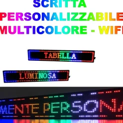 INSEGNA LUMINOSA A LED SCRITTA PERSONALIZZATA SCORREVOLE TABELLA 100 X 20 CM