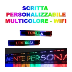 INSEGNA LUMINOSA A LED WIFI PER ESTERNO IP65 TESTO SCORREVOLE MULTICOLORE 100X40CM