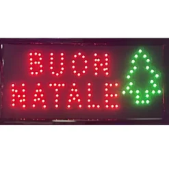 INSEGNA LUMINOSA LED PER NEGOZIO CON SCRITTA BUON NATALE ADDOBBI DECORAZIONI