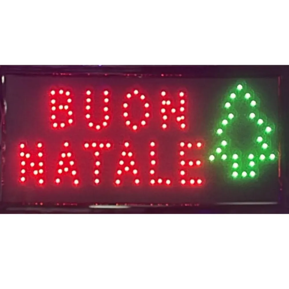 INSEGNA LUMINOSA LED PER NEGOZIO CON SCRITTA BUON NATALE ADDOBBI DECORAZIONI