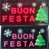 INSEGNA LUMINOSA PER BAR RISTORANTE PIZZERIA A LED SCRITTA BUONE FESTE NATALE