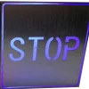 INSEGNA TABELLA A LED CON SCRITTA TESTO STOP LUMINOSA LUCE BLU DA PARETE MURO 1W