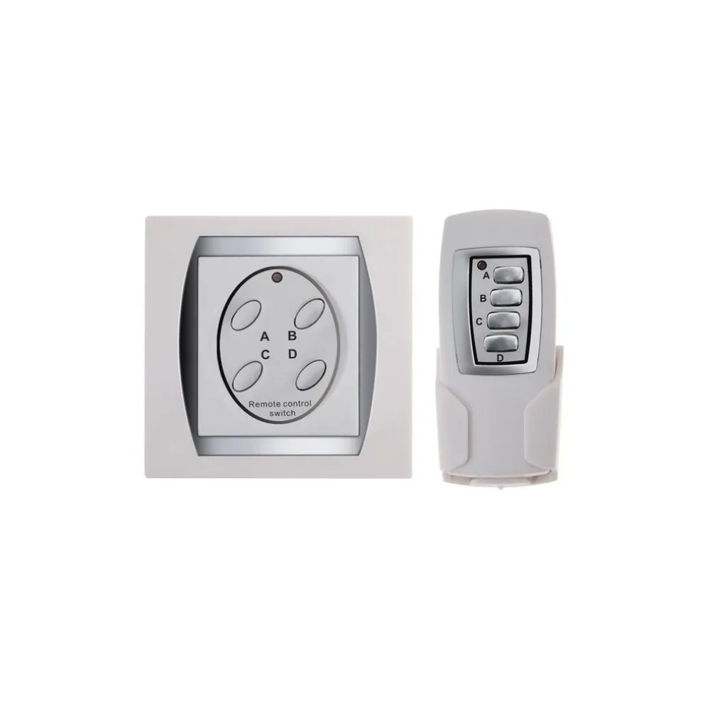 INTERRUTTORE CENTRALINA WIRELESS 4 CANALI DIGITALE ACCENSIONE LUCI + TELECOMANDO