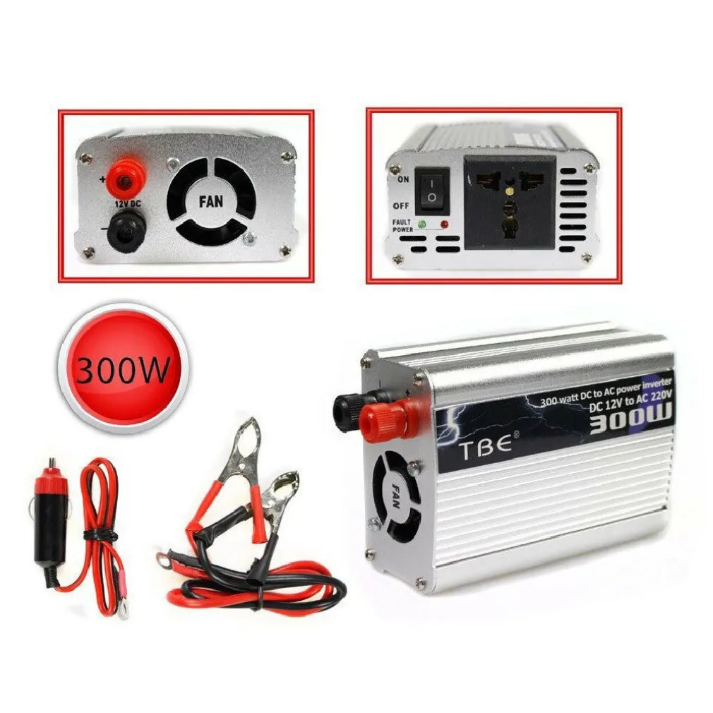 INVERTER POTENZA 300 WATT EFFETTIVI CONVERTITORE DA 12V A 220V TRASFORMATORE