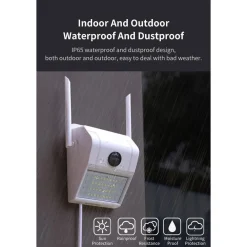 IP CAMERA WIFI ESTERNO 3MP 1080P LED LAMPADA SOLARE IP66 TELECAMERA CAM MICROSD