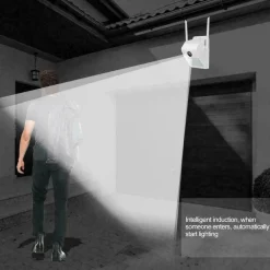 IP CAMERA WIFI ESTERNO 2MP 1080P LED LAMPADA SOLARE IP66 TELECAMERA CAM SD REC