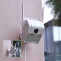 IP CAMERA WIFI ESTERNO 2MP 1080P LED LAMPADA SOLARE IP66 TELECAMERA CAM SD REC