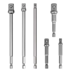 KIT 6 ADATTATORI CHIAVI A BUSSOLA QUADRATE IMPATTO PERCUSSIONE 1/4-3/8-1/2" 96033