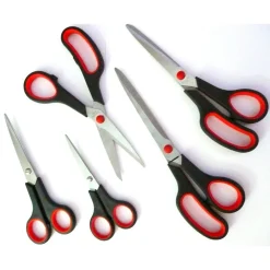 KIT 5 FORBICI CON LAMA IN ACCIAIO PER UFFICIO CUCINA LAVORO UTENSILE TAGLIA
