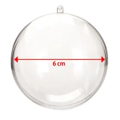 KIT 8 PALLINE TRASPARENTI 6CM CON TEMPERE E PENNELLI DECORAZIONI NATALIZIE