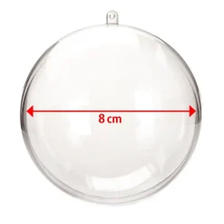 KIT 6 PALLINE TRASPARENTI DA 8CM CON TEMEPERE E PENNELLI DECORAZIONI NATALIZIE