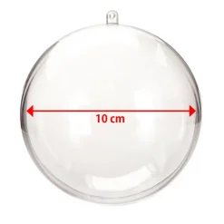 KIT 6 PALLINE TRASPARENTI DA 10CM CON TEMPERE E PENNELLI DECORAZIONI NATALIZIE