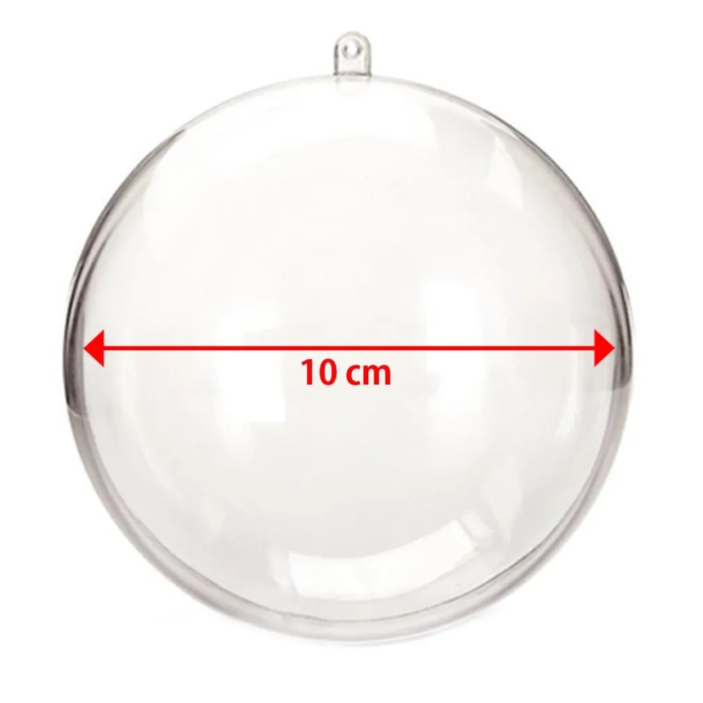 KIT 6 PALLINE TRASPARENTI DA 10CM CON TEMPERE E PENNELLI DECORAZIONI NATALIZIE