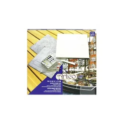 KIT 12 PEZZI ATTREZZI PER PITTURA DIPINTO COLORI PENNELLI TELA 30X30 CM ARTICO