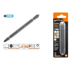 KIT 2 PEZZI DI BITS DA 100MM A DOPPIA TESTA S2 PUNTE A CROCE MAGNETICA PH2 57241