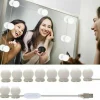 KIT 10 PEZZI LAMPADINE LUCI LED ROTONDI PER SPECCHIO TRUCCO MAKE UP BAGNO