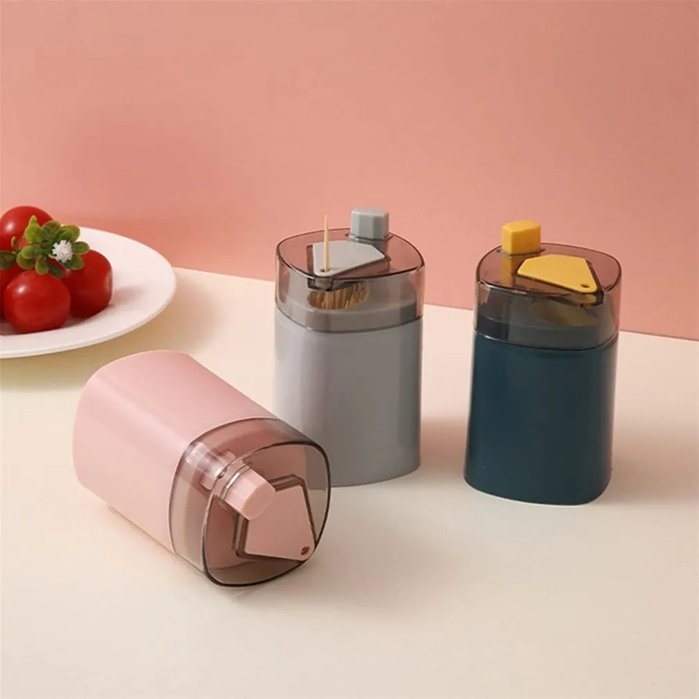 KIT 3 PEZZI PORTA STUZZICADENTI AUTOMATICO DISPENSER POP-UP PULIZIA DENTI CUCINA