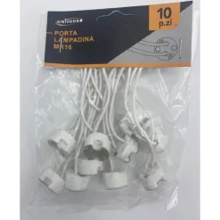 KIT 10 PEZZI PORTALAMPADA IN CERAMICA PER FARETTI ATTACCO MR16 GU5.3 12V YL106-10
