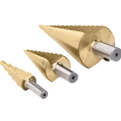 KIT 3 PUNTE FRESE CONICHE GRADINO 4-12 4-20 4-32 1/4 TITANIO TRAPANO AVVITATORE