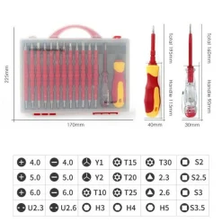 KIT 26 PZ CACCIAVITI GIRAVITI PER ELETTRICISTA MODULARI CON CERCAFASE A.3017