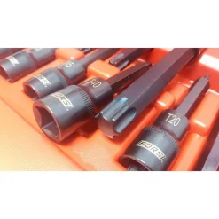KIT 26 PZ INSERTI INSERTO TORX CHIAVI BUSSOLA 1/2 LUNGHE AUTO MECCANICO FS-43612