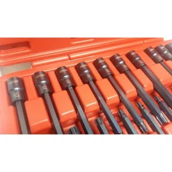 KIT 26 PZ INSERTI INSERTO TORX CHIAVI BUSSOLA 1/2 LUNGHE AUTO MECCANICO FS-43612