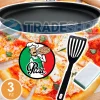 KIT 3 PZ PER PIZZA FATTA IN CASA COMPOSTO DA TEGLIA DA 32CM PALETTA E SPUGNETTA