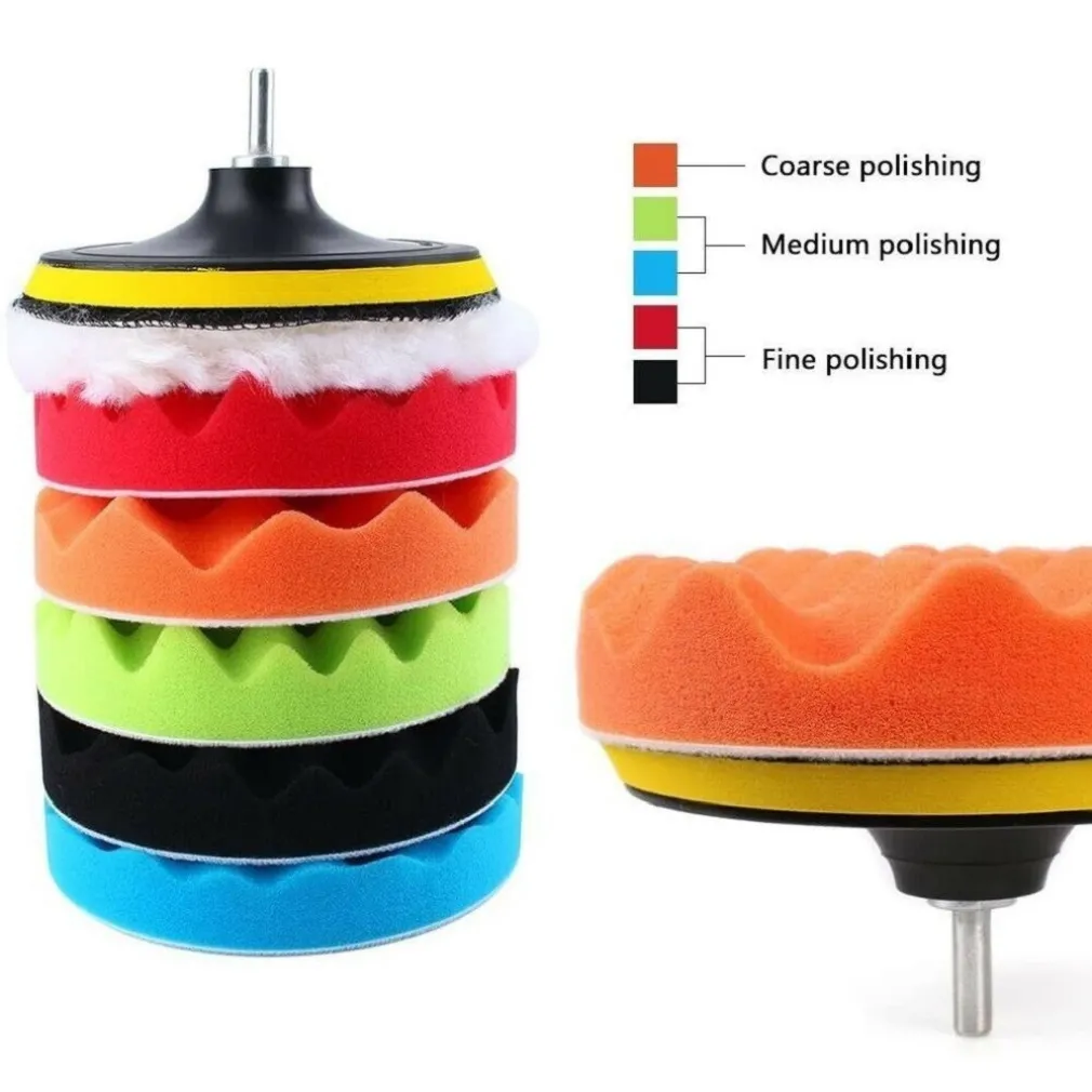 KIT 10 PZ SPUGNA LUCIDANTE CERATURA + ADATTATORE PER TRAPANO LUCIDATRICE 125MM