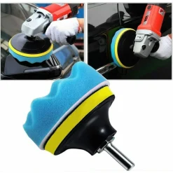 KIT 10 PZ SPUGNA LUCIDANTE CERATURA + ADATTATORE PER TRAPANO LUCIDATRICE 125MM