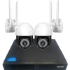 KIT 2 TELECAMERE WI-FI PTZ 4K CON REGISTRATORE NVR SISTEMA DI SICUREZZA Q-S2000