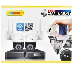 KIT 2 TELECAMERE WI-FI PTZ 4K CON REGISTRATORE NVR SISTEMA DI SICUREZZA Q-S2000