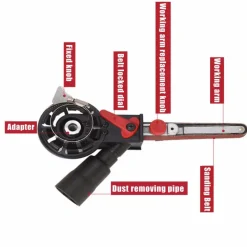 KIT ADATTATO MINI LEVIGATRICE A NASTRO PER SMERIGLIATRICE ELETTRICA ACCESSORI