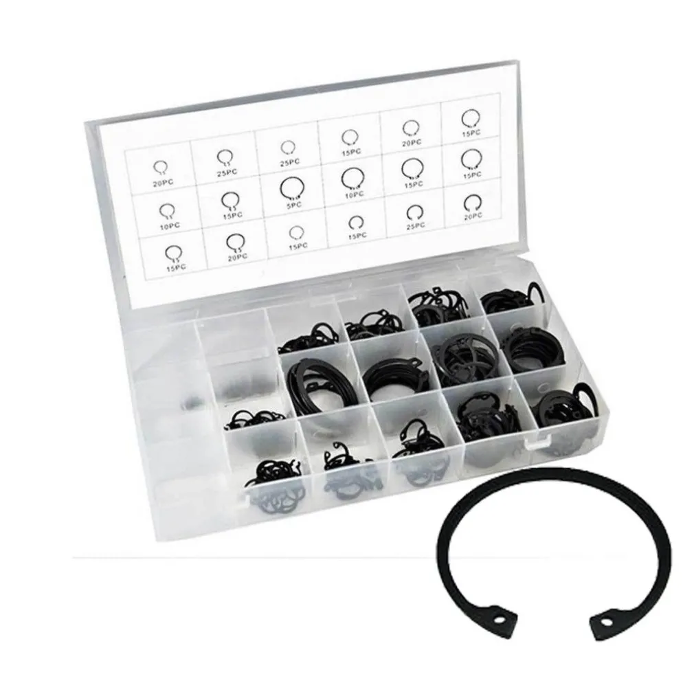 KIT ANELLI ELASTICI SEEGER SET BOX DA 300 PZ DIVERSE MISURE FERMI ASSIALE BECCO