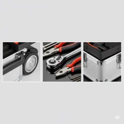 KIT ATTREZZI VALIGETTA PROFESSIONALE 799PZ TROLLEY ALLUMINIO CON RUOTE COMPLETO FAI DA TE