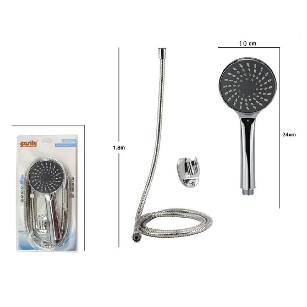 KIT BAGNO DOCCETTA DOCCINO SOFFIONE DOCCIA CON LACCIO 1,8MT STAFFA 69104 ROTONDO