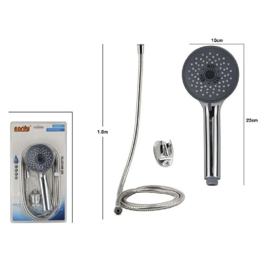 KIT BAGNO DOCCETTA DOCCINO ROTONDO SOFFIONE DOCCIA CON LACCIO 1,8MT STAFFA 69092