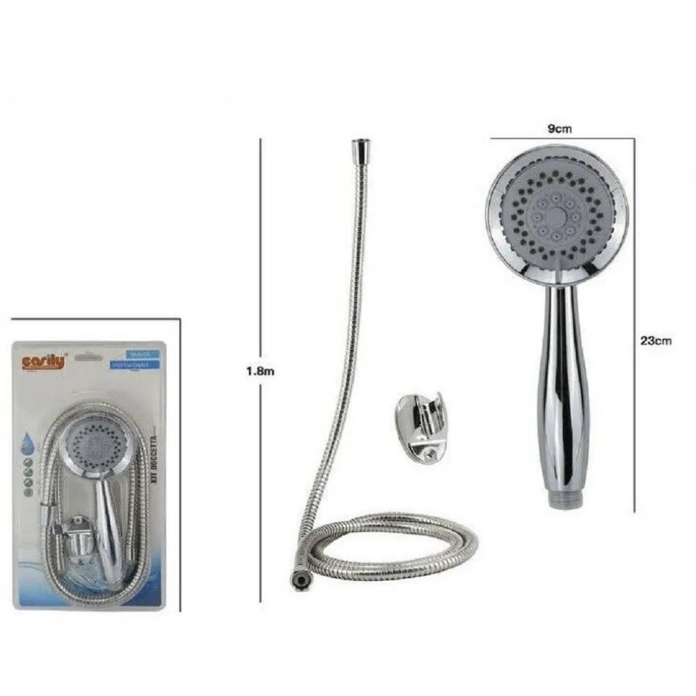 KIT BAGNO DOCCETTA DOCCINO SOFFIONE DOCCIA TONDO CON LACCIO 1,8 MT STAFFA 69063