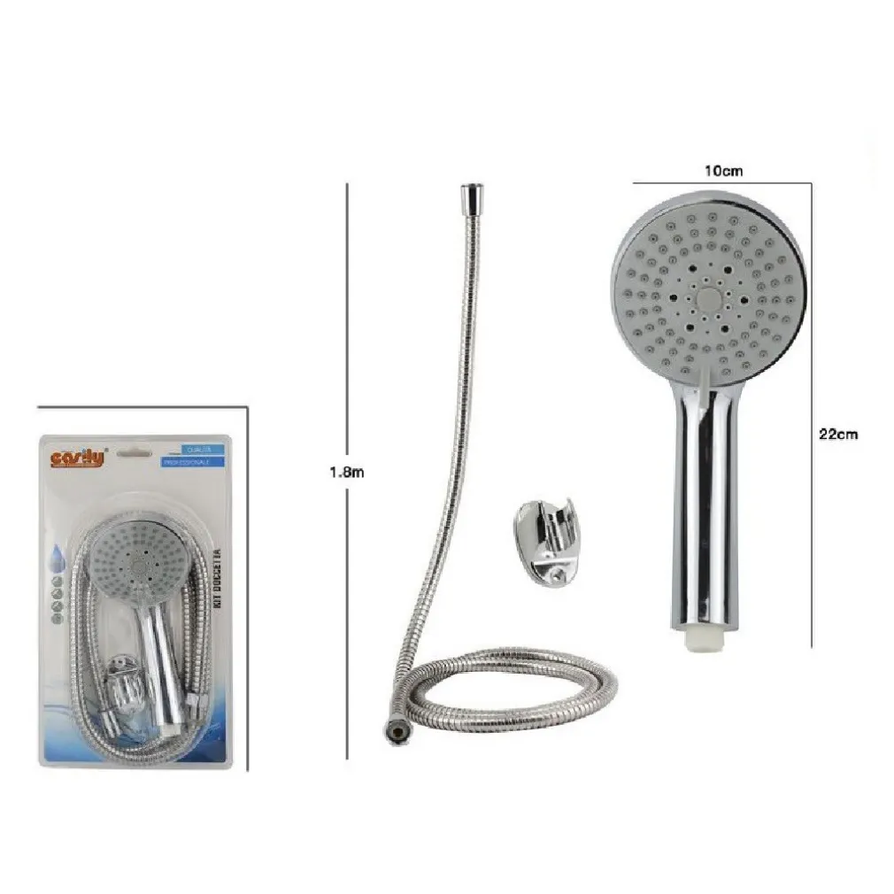 KIT BAGNO DOCCETTA DOCCINO SOFFIONE DOCCIA TONDO CON LACCIO 1,8 MT STAFFA 69084