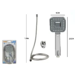 KIT BAGNO DOCCETTA DOCCINO SOFFIONE DOCCIA QUADRATO LACCIO 1,8 MT STAFFA 59167