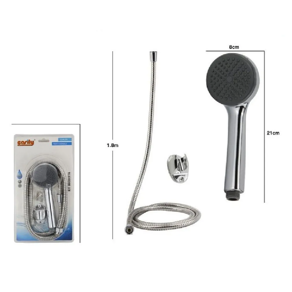 KIT BAGNO DOCCETTA TONDA DOCCINO SOFFIONE DOCCIA CON LACCIO 1,8 MT STAFFA 69102