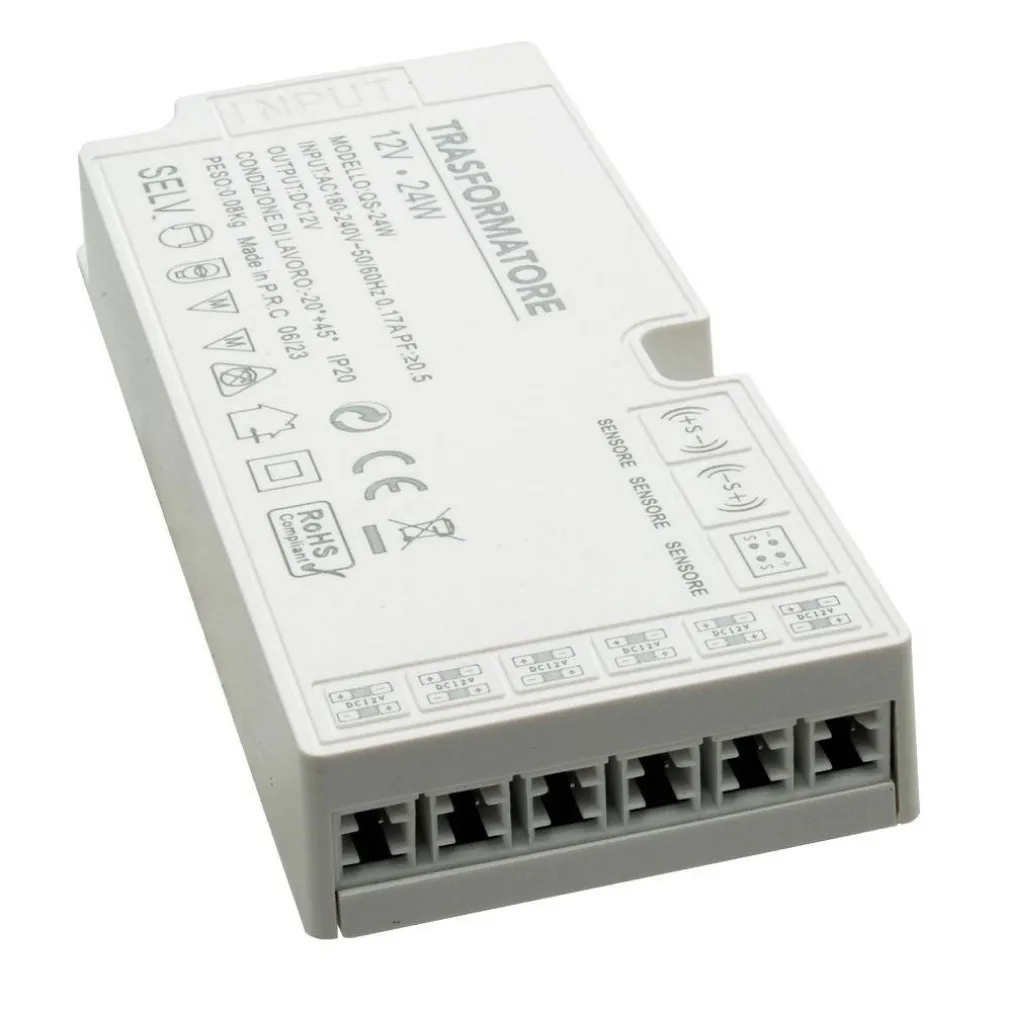 KIT BARRA LED 12W PROFILO ALIMENTATORE 24 W 12 V LUCE 4000K INTERRUTTORE SENSORE