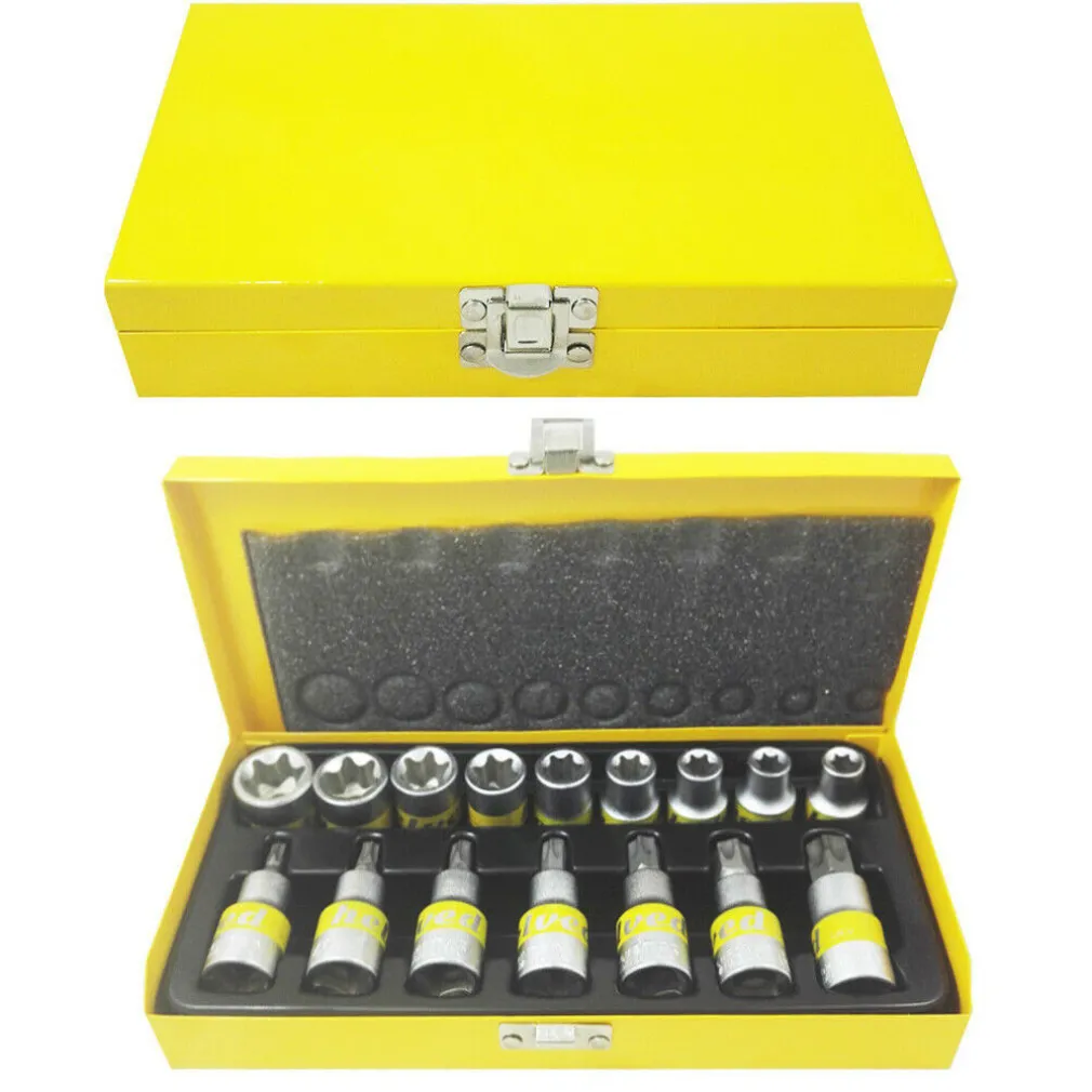 KIT CHIAVI A BUSSOLA TORX MASCHIO E FEMMINA HELVED DA 16pz CROMOVANADIO HLD10118