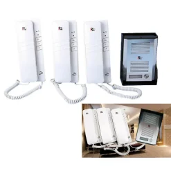 KIT CITOFONO APRIPORTA CANCELLO TRE CORNETTE 4 FILI CASA UFFICIO INTERFONO