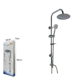 KIT COLONNA DOCCIA SALISCENDI MISCELATORE CROMATO RUBINETTO SOFFIONE BAGNO 69124