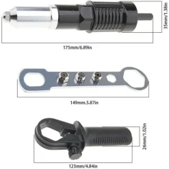 KIT CONVERSIONE DA TRAPANO AVVITATORE A RIVETTATRICE CON IMPUGNATURA TESTINE