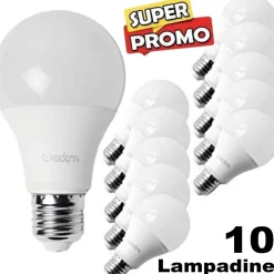 KIT DA 10 LAMPADINE LED E27 DA 12W LUCE BIANCO FREDDO CALDO CLASSE A