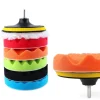 KIT DI 6 SPUGNE DISCO VELCRO LUCIDANTE CON ADATTATORE PER LUCIDATURA AUTO 3 5 6"