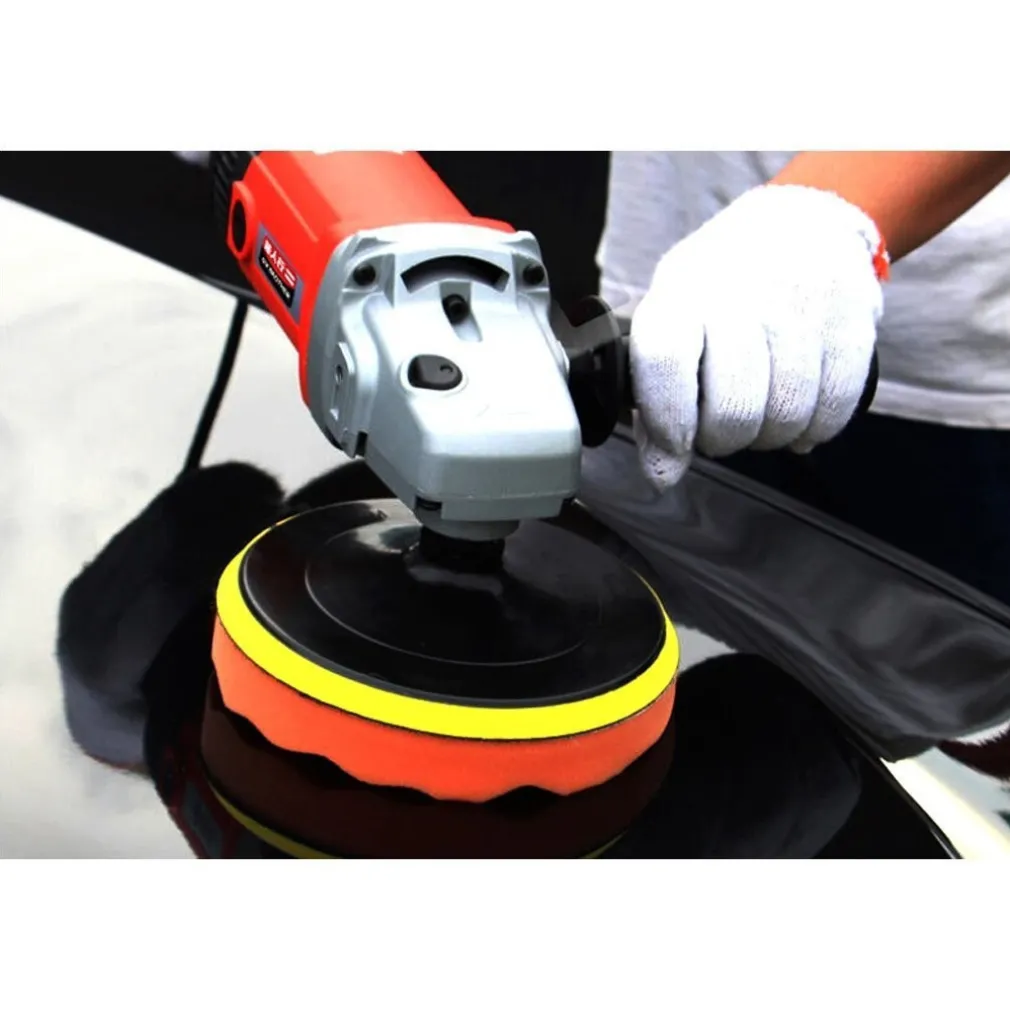 KIT DI 6 SPUGNE DISCO VELCRO LUCIDANTE CON ADATTATORE PER LUCIDATURA AUTO 3 5 6"