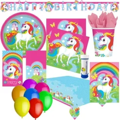 KIT DI ACCESSORI PER FESTE UNICORNO - DECORAZIONE A TEMA UNICORNO
